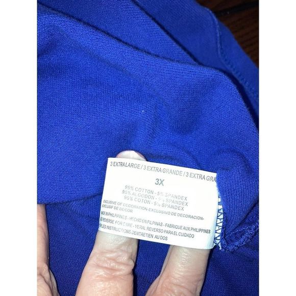 GLORIA VANDERBILT Women's 3X Plus Blue Short Sleeve Stretch Polo Shirt Top! - Picture 5 of 7